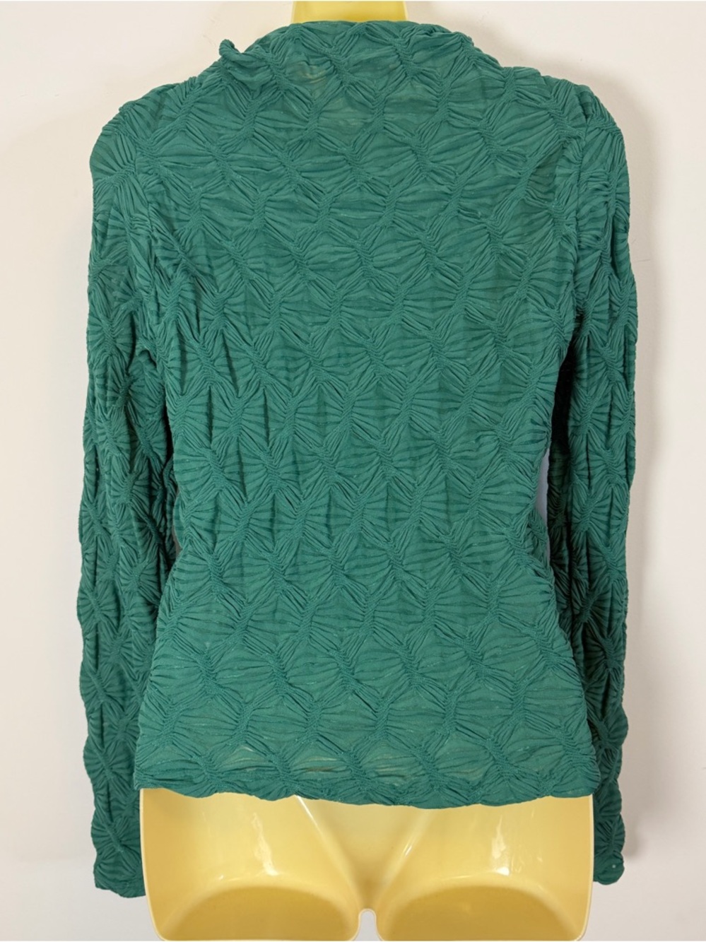 Maeve By Anthropologie Long-Sleeve Mock-Neck Textured Green Top - Picture 5 of 9